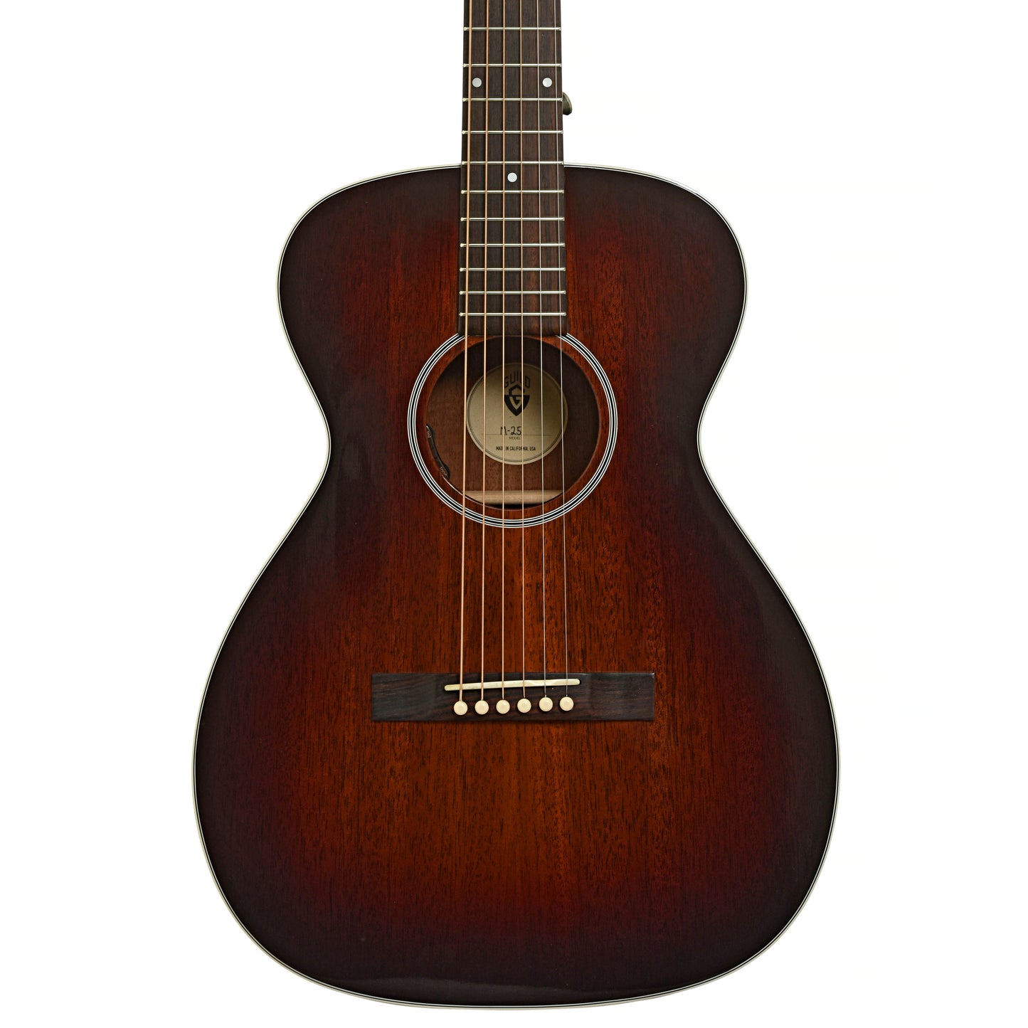 Front of Guild M-25E Acoustic Guitar
