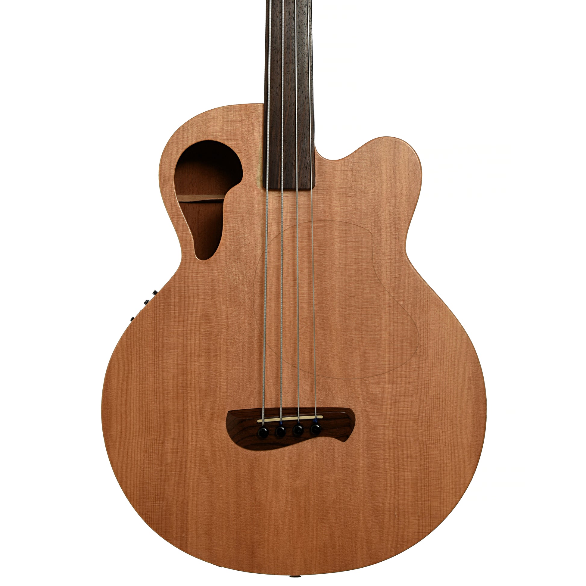 Front of Tacoma CB10C Thunderchief Fretless Acoustic-Electric Bass