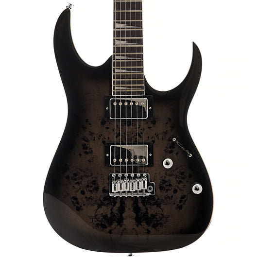 Front of Ibanez RG Gio Series GRG220PA1 Electric Guitar, Brown Black Burst