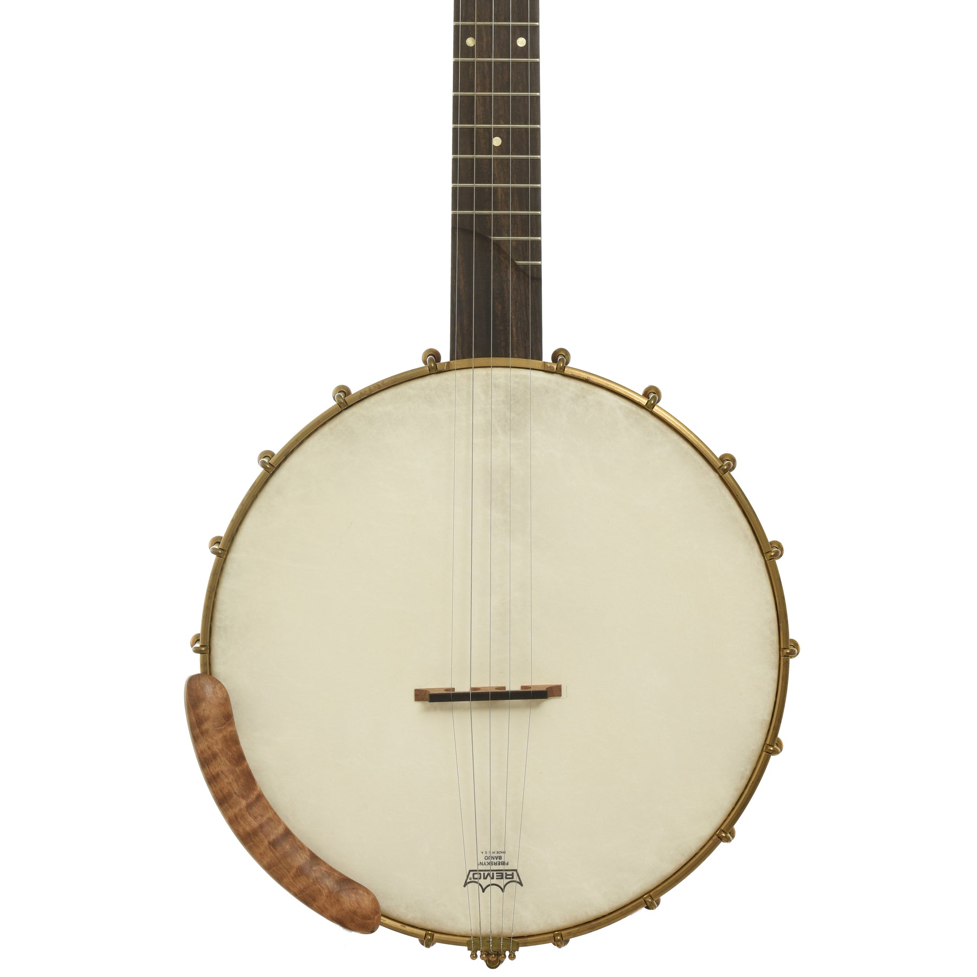 Front and side of Ozark Banjo Co. Maple Whyte Laydie 12" Openback Banjo