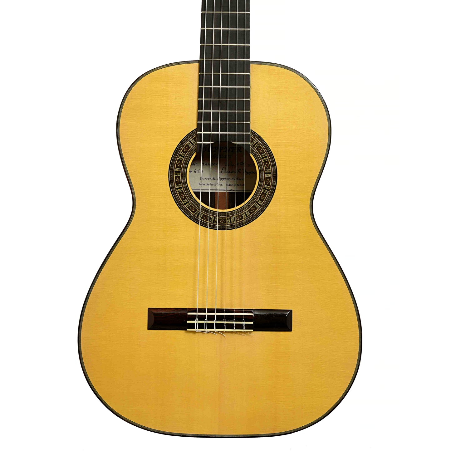 Front of Hippner Guitars Hauser Classical Guitar 