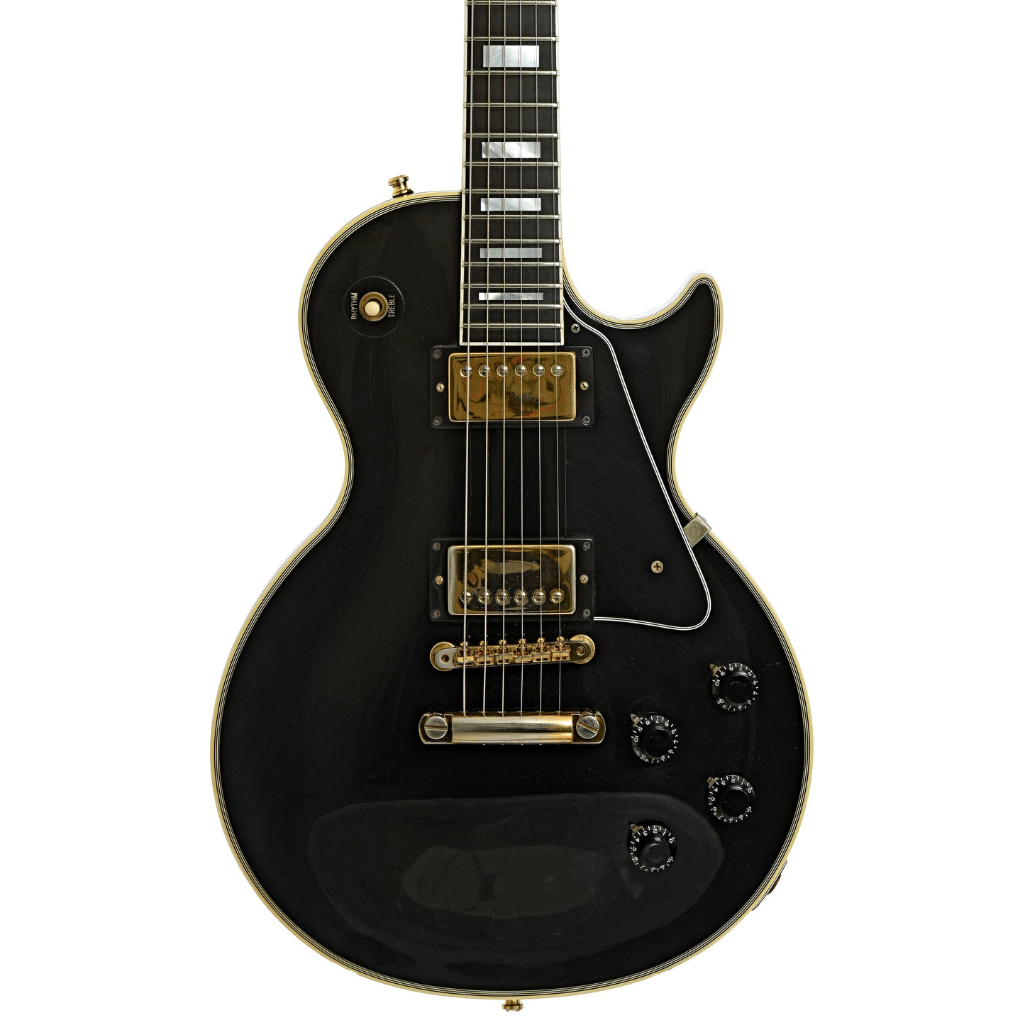 Front of Gibson 1957 Reissue Black Beauty Les Paul Custom  Electric Guitar