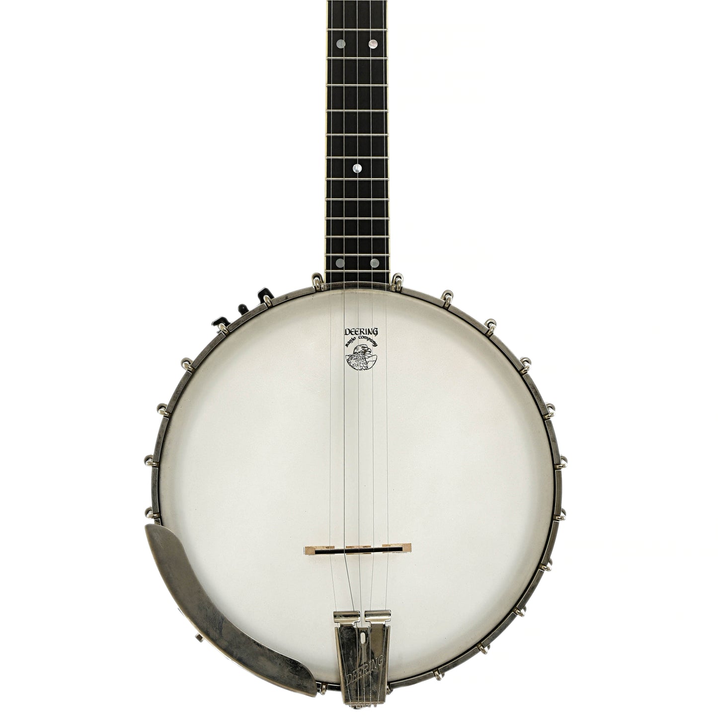 Front of Deering Vega Extra Long Neck Banjo