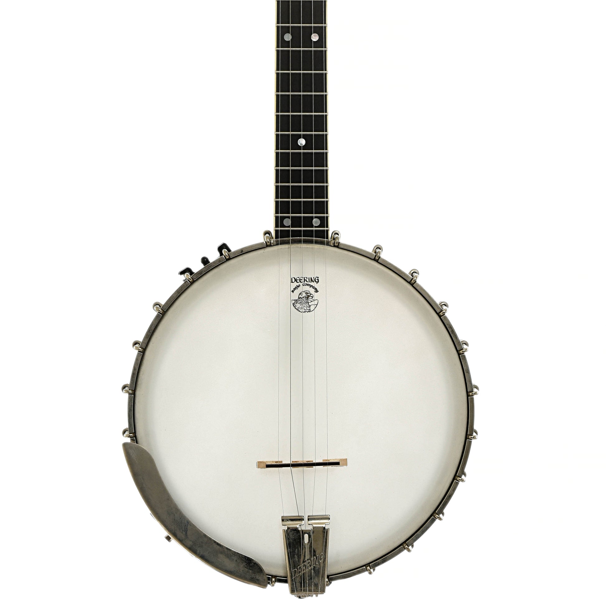 Front of Deering Vega Extra Long Neck Banjo