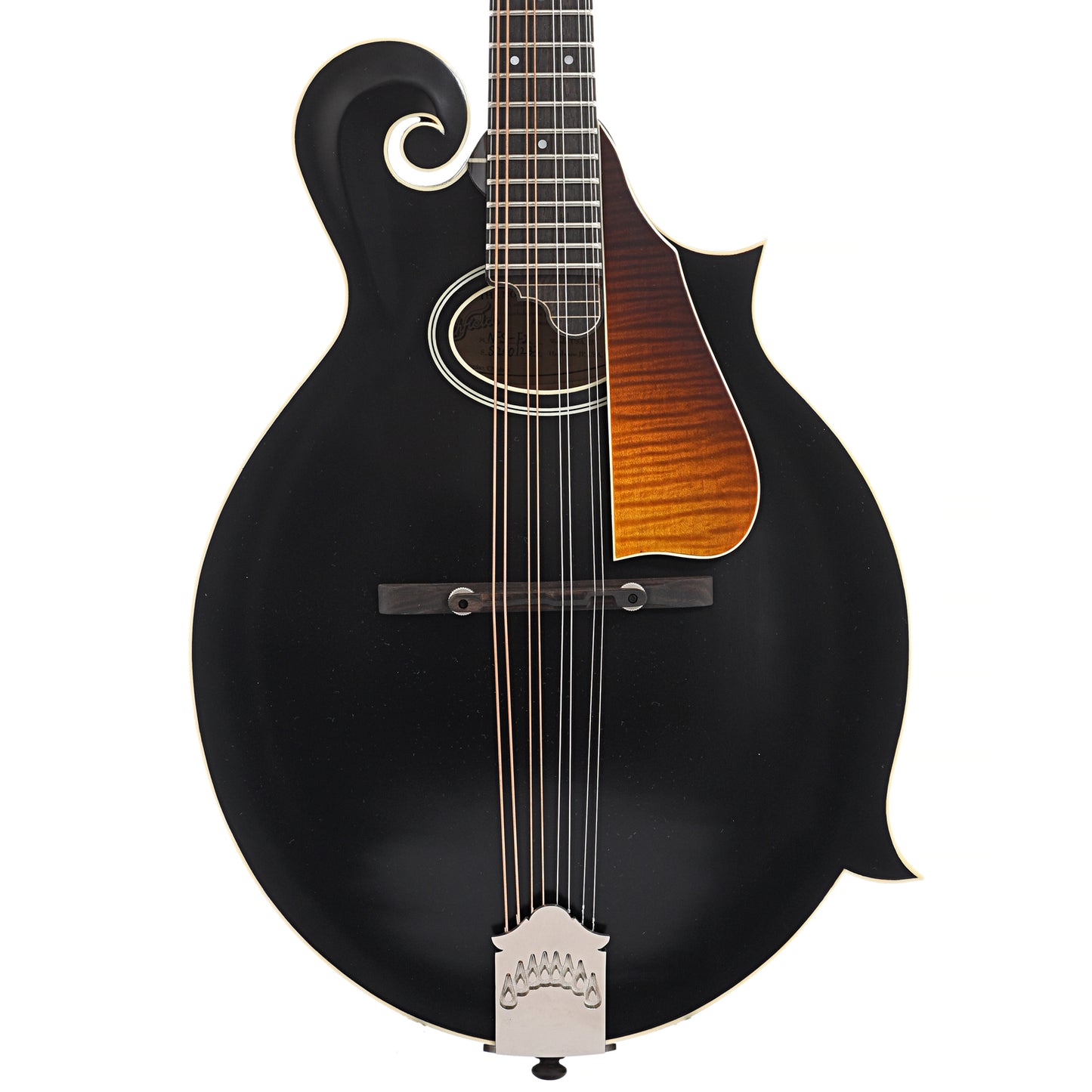 Front of Northfield Workshop  S-Series NFS-F2B Mandolin, Blacktop Oval Soundhole,