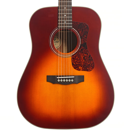 Front of  Guild Westerly Collection D-140 Acoustic Guitar, Cherry Burst