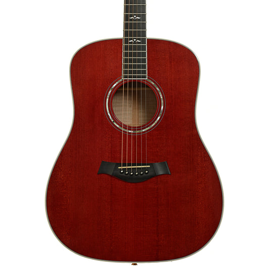 Front of Taylor 610 Transparent Red Acoustic Guitar 