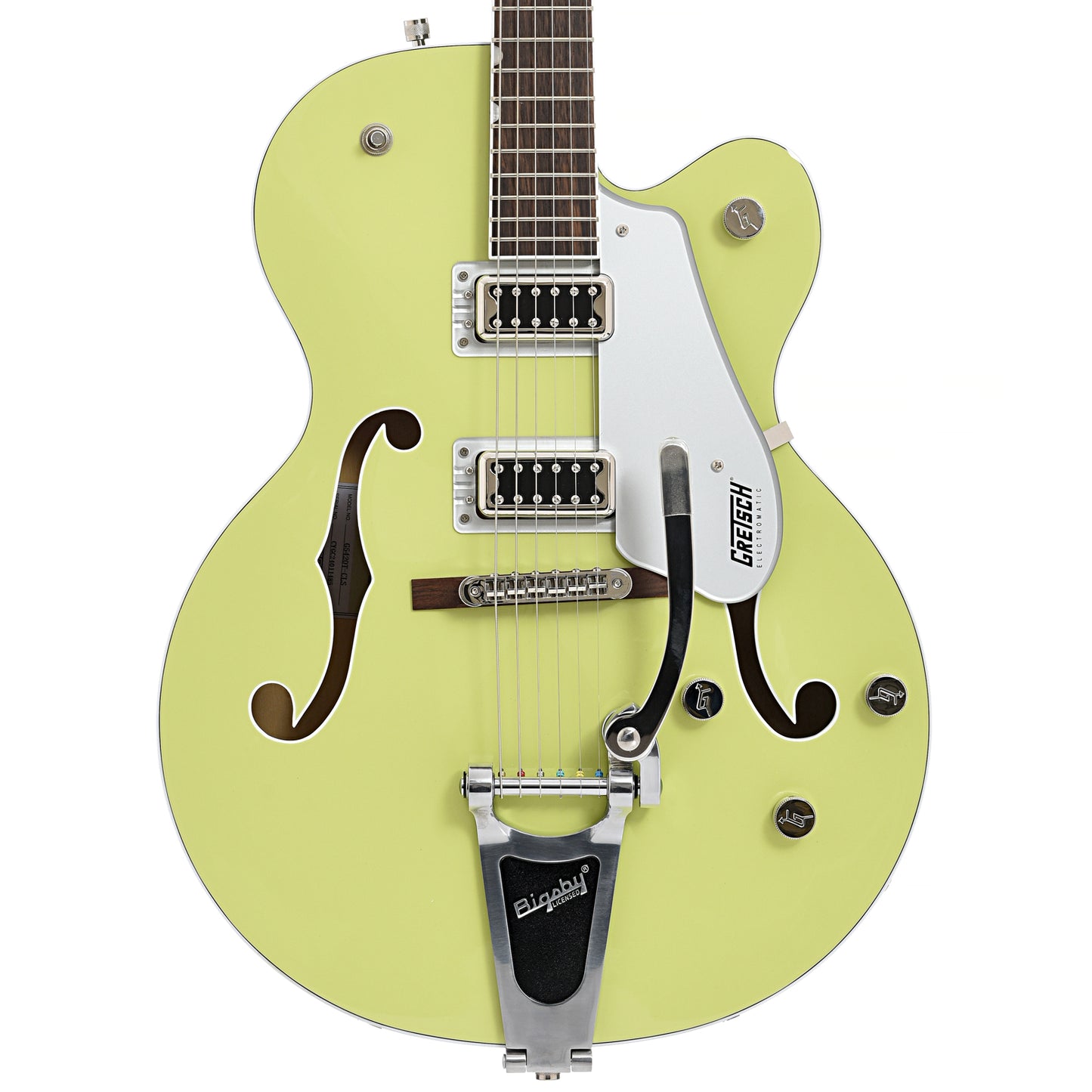 Front of Gretsch G5420T Electromatic Classic Single-Cut with Bigsby, Two-Tone Anniversary Green
