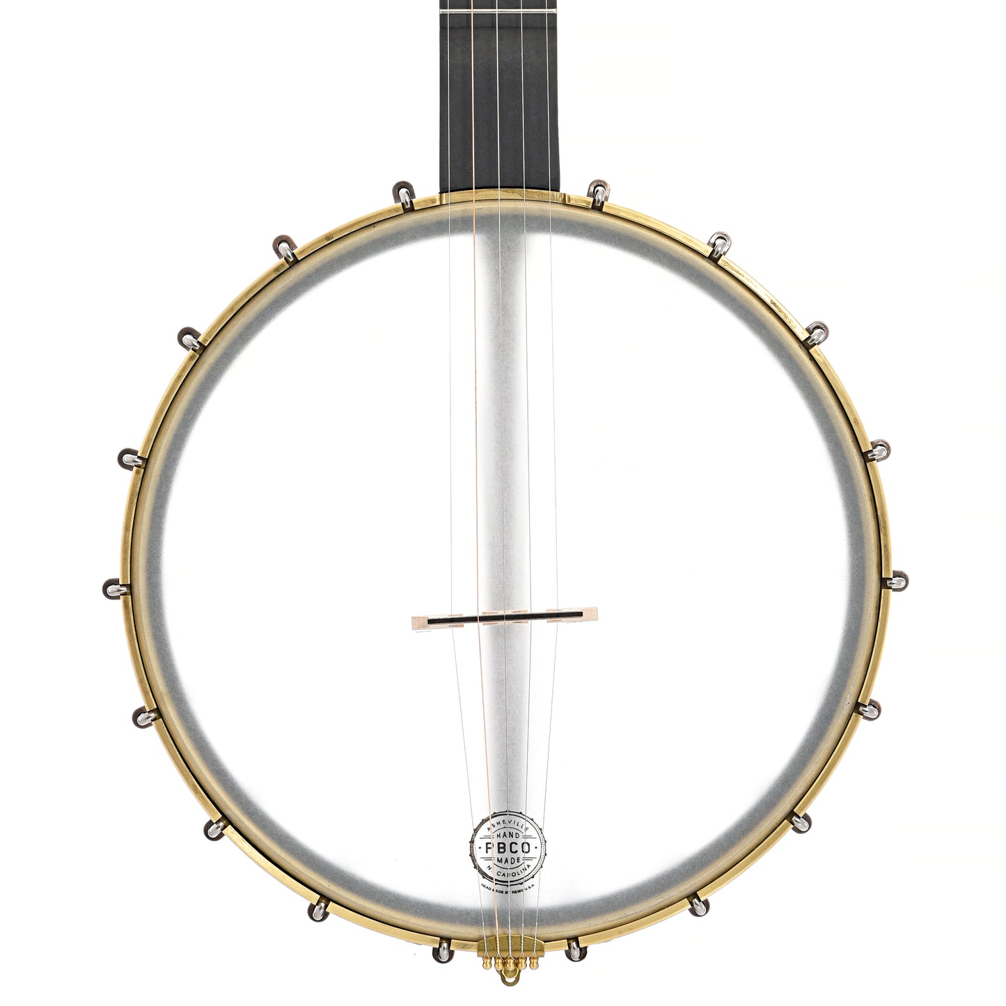 Front of Pisgah Banjo Co. 12" Woodchuck Openback Banjo