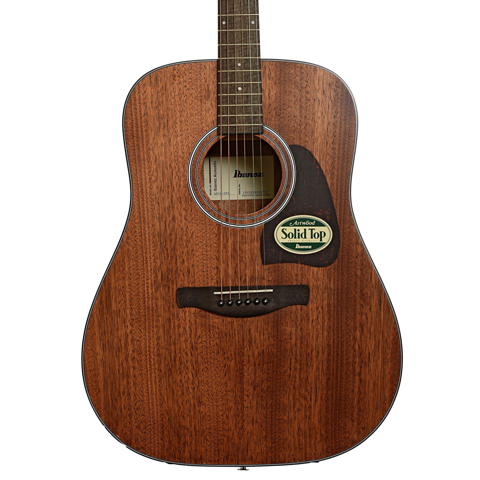 Front of Ibanez Artwood Dreadnought Acoustic Guitar