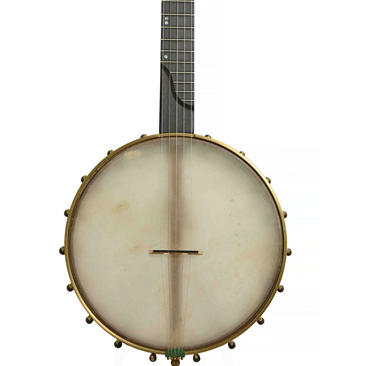 Front of Chuck Lee Lone Star 12in Openback Banjo & Case, #877
