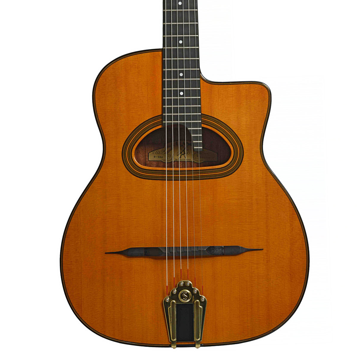 Front 2 of D-500 D-Hole Hot Club Jazz Guitar