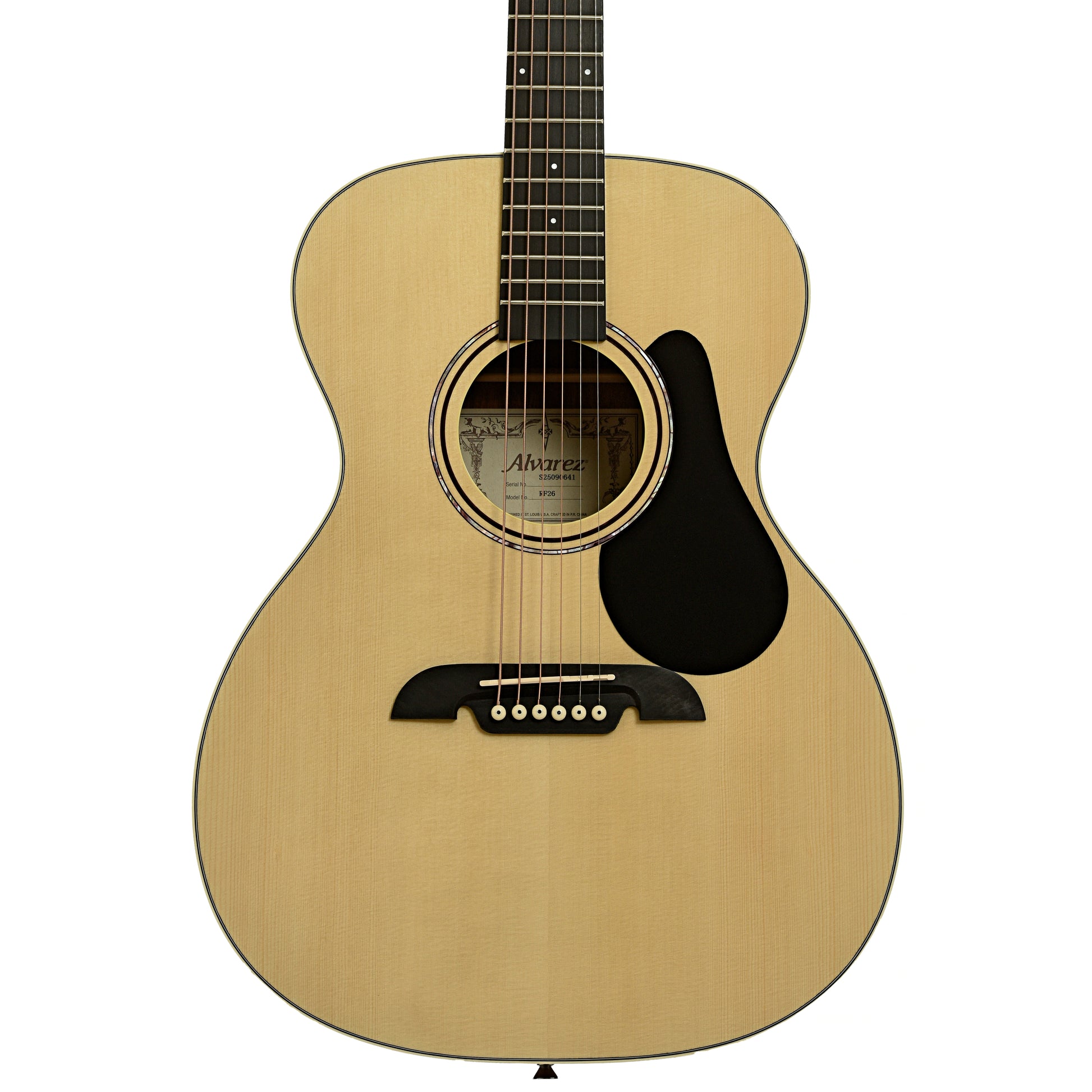 Front of Alvarez Regent Series RF26 Folk/OM Acoustic Guitar