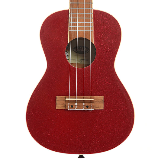 Front of Kala Gloss Sparkle Concert Ukulele, Ritzy Red (recent)