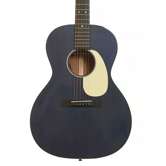 Front of Martin 00L-16E Acoustic Guitar & Gigbag, Blue Denim