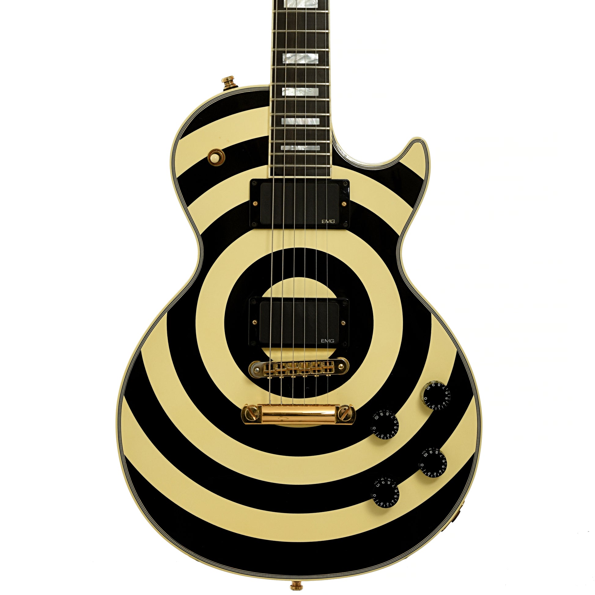 Front of Gibson Zakk Wylde Les Paul Custom Electric Guitar