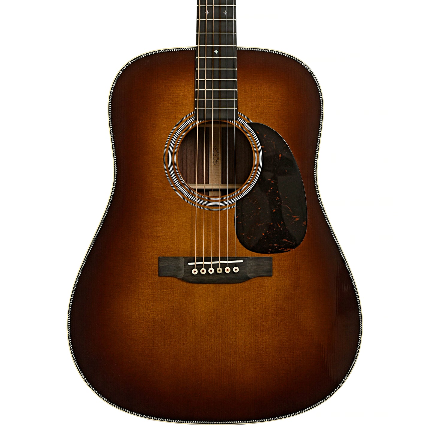 Front of Martin HD-28 Ambertone Guitar & Case