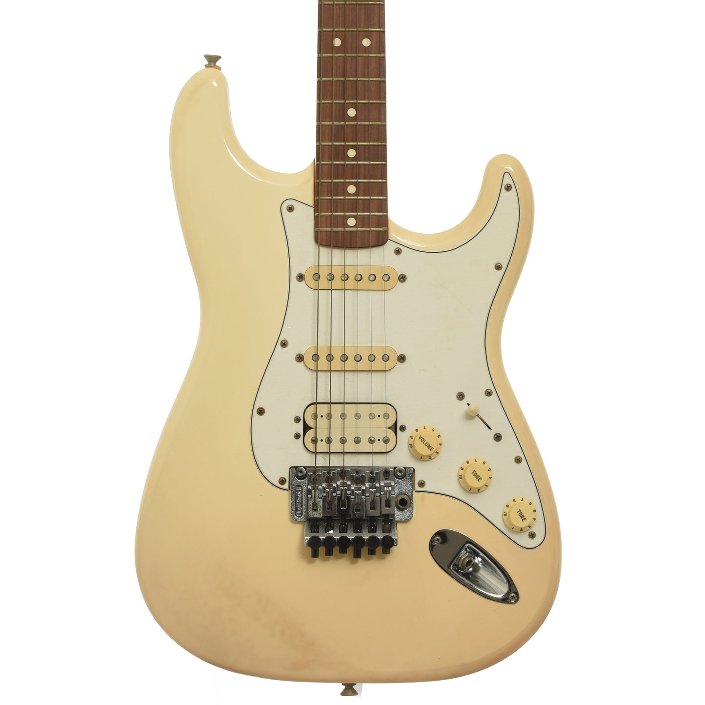 Front of Fender Standard HSS Stratocaster with Floyd Rose Electric Guitar