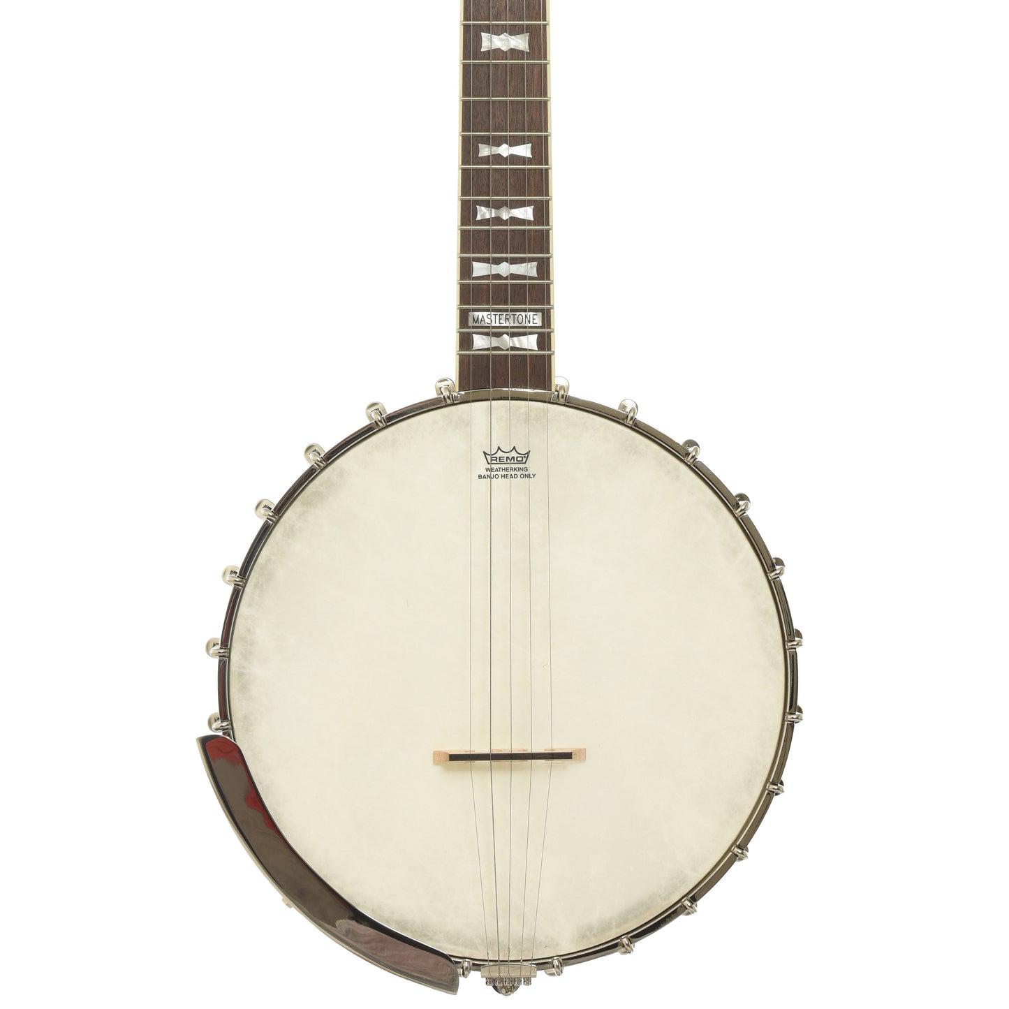Front of Epiphone Mastertone Bowtie Openback Banjo 