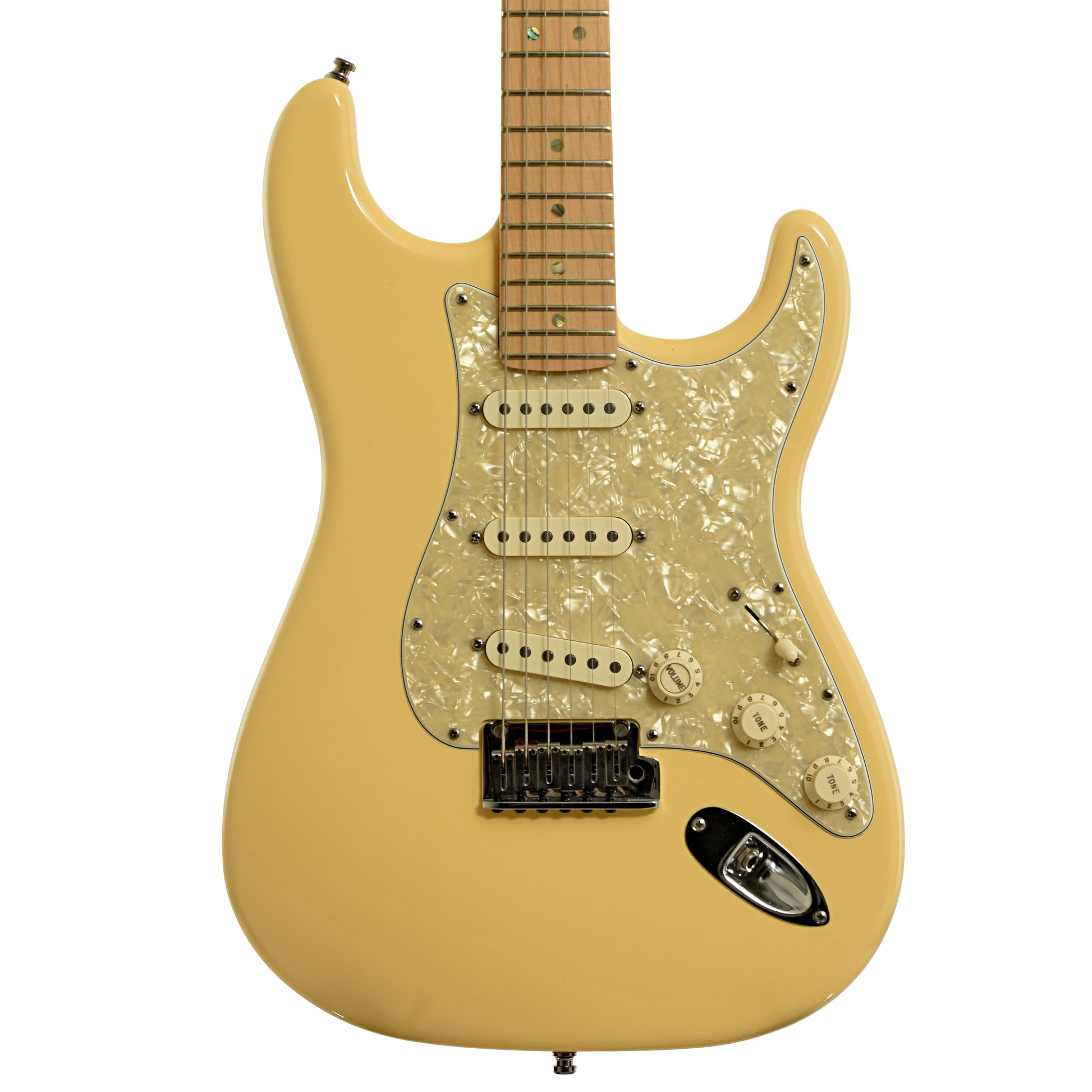 Front of Fender American Deluxe Stratocaster Electric Guitar 