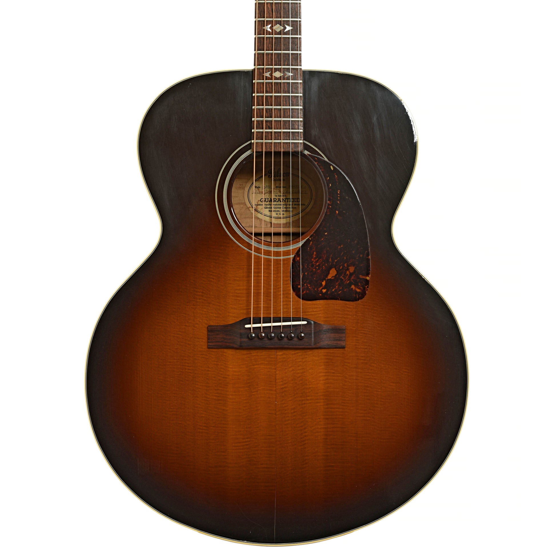 Front of Gibson J-100 Custom Acoustic Guitar