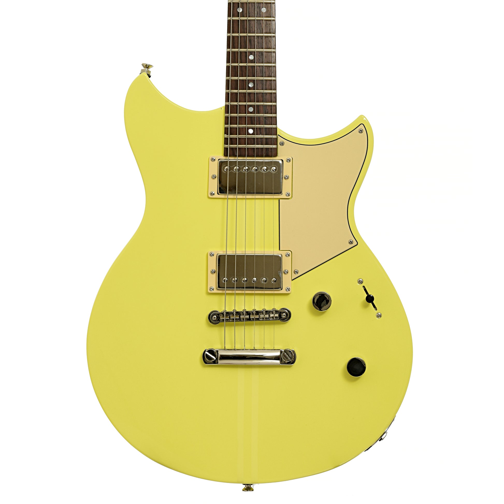 Front of Yamaha RSE20 Revstar Element Electric Guitar, Neon Yellow