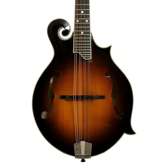 Front of Eastman MD515/TV Wide Neck Sunburst Mandolin 