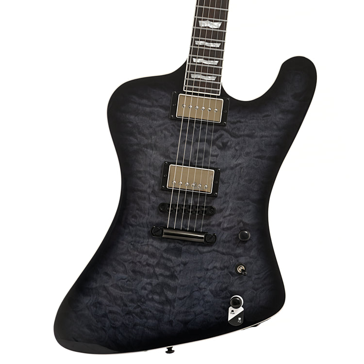 Front of ESP LTD Phoenix-1000 Electric Guitar, See Thru Black Sunburst