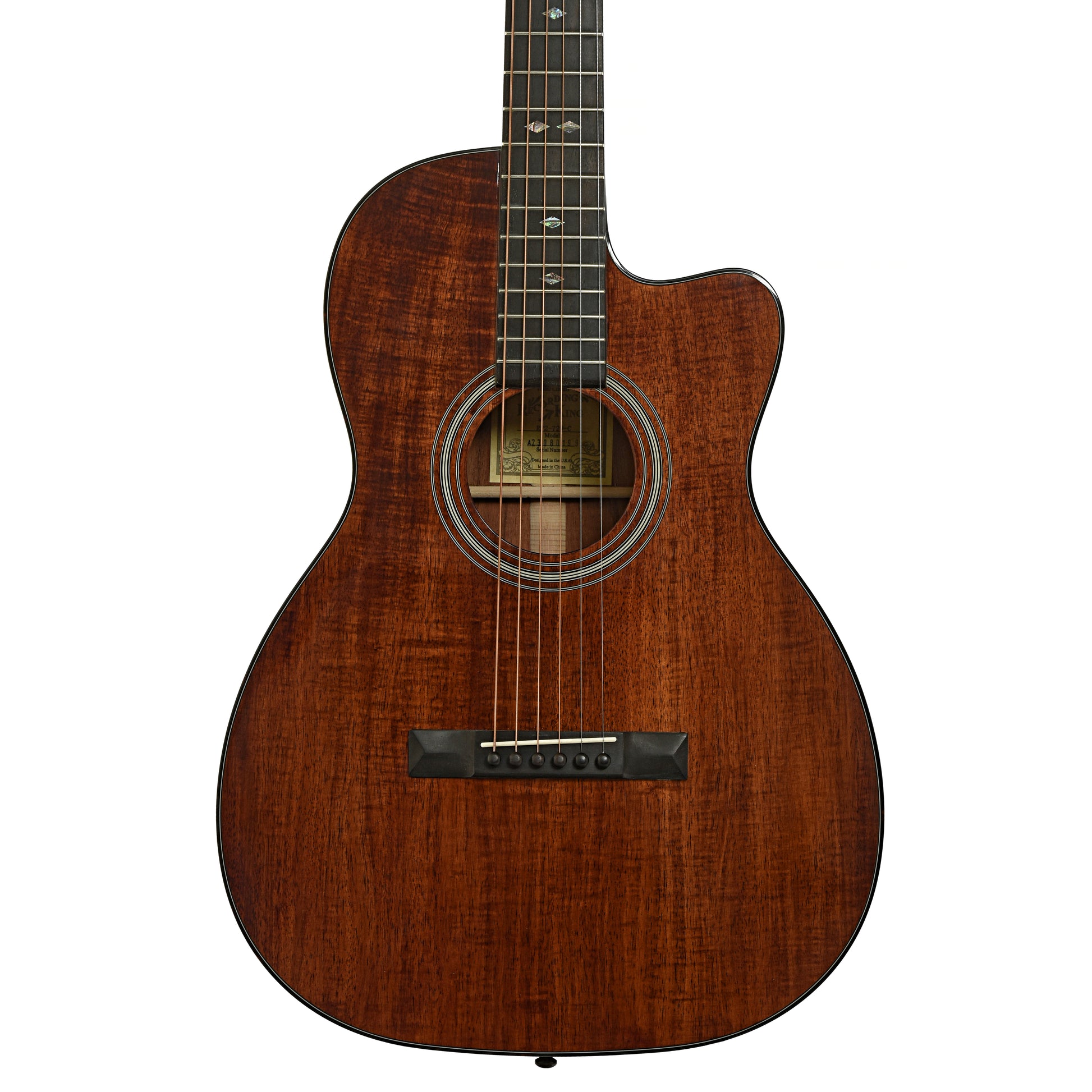 Front of Recording King Koa 00 Cutaway Acoustic Guitar