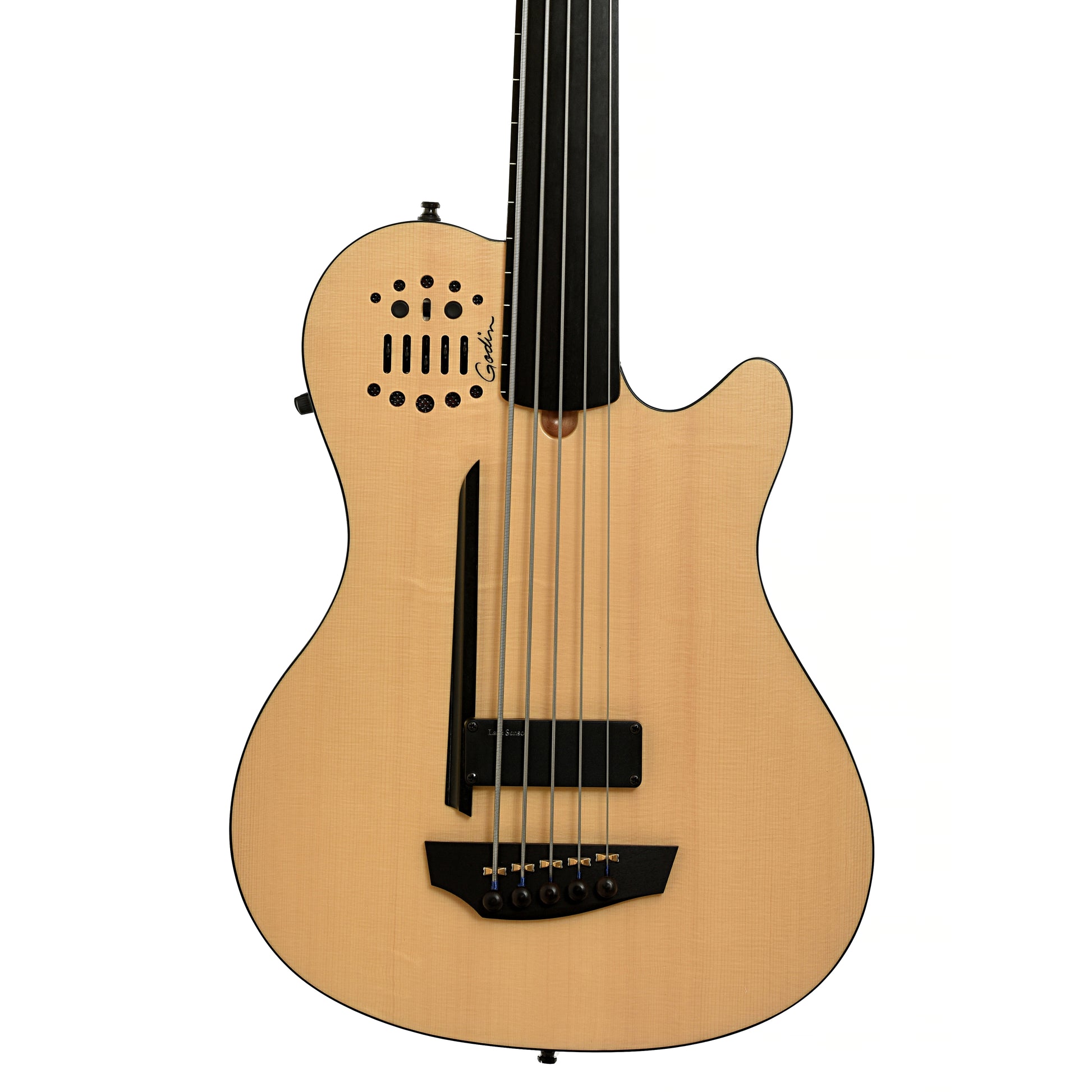 Front of Godin A5 Ultra Fretless 5-String Acoustic-Electric Bass