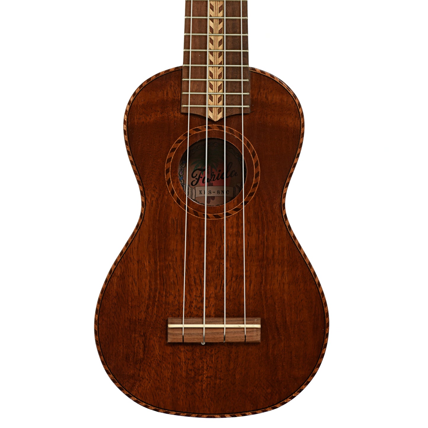 Front of Farida Holiday Pack, Koa Soprano Ukulele 
