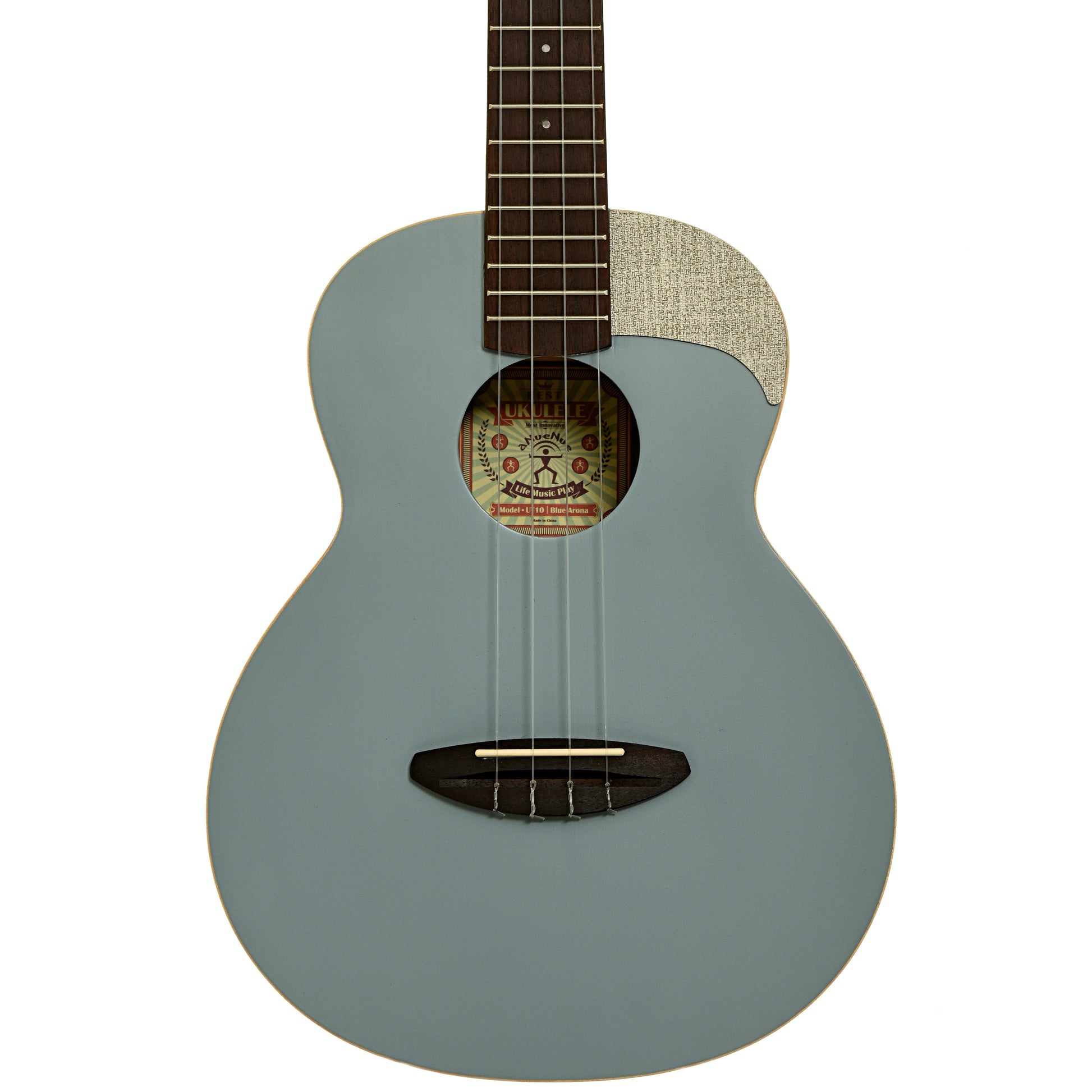 Front of aNueNue UT10 Blue Arona Tenor Ukulele