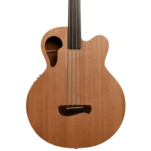 Front of Tacoma CB10C Thunderchief Fretless Acoustic-Electric Bass