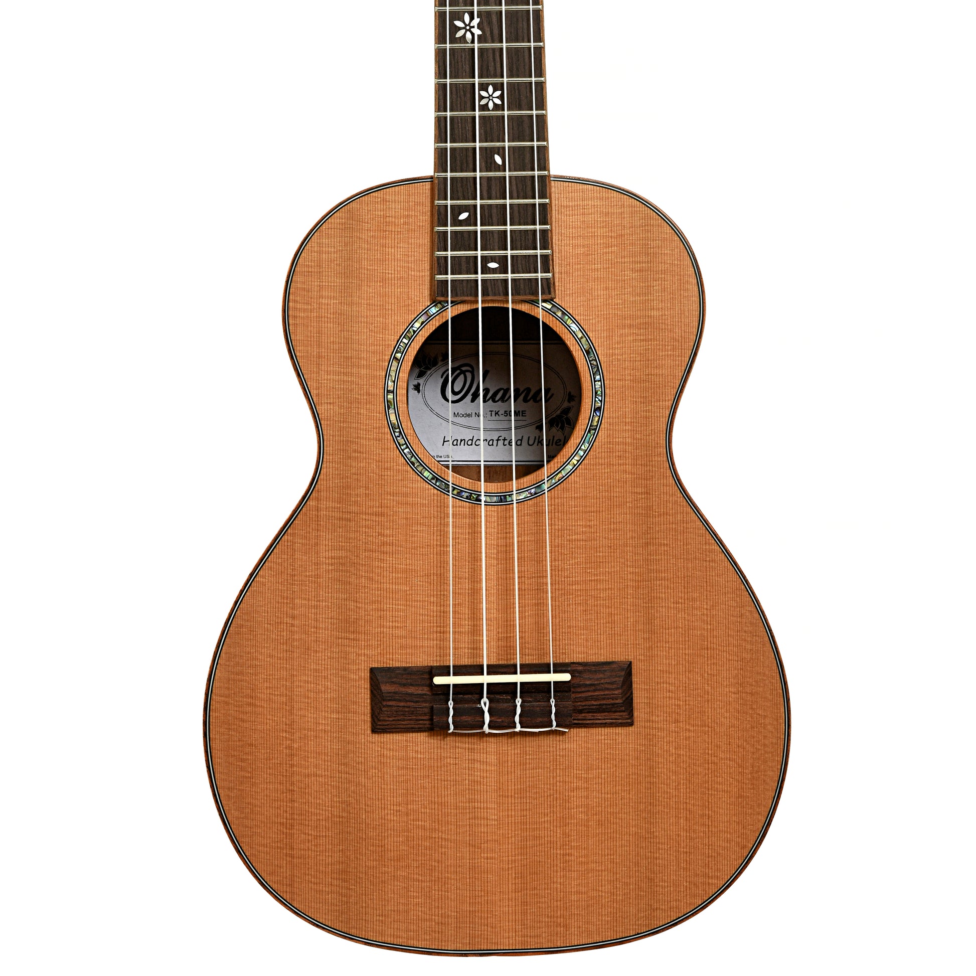 Front of Ohana TK-50ME Tenor Ukulele