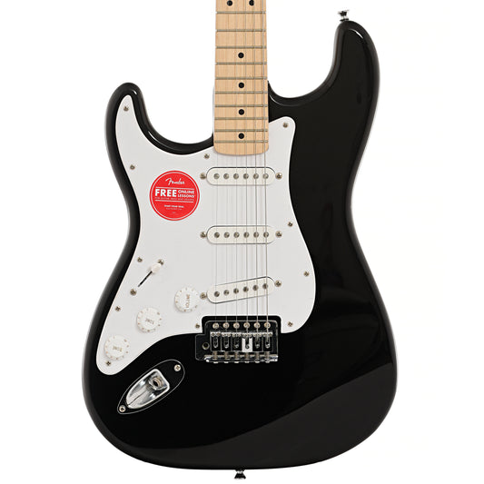 Front of Squier Sonic Stratocaster, Left Handed, Black
