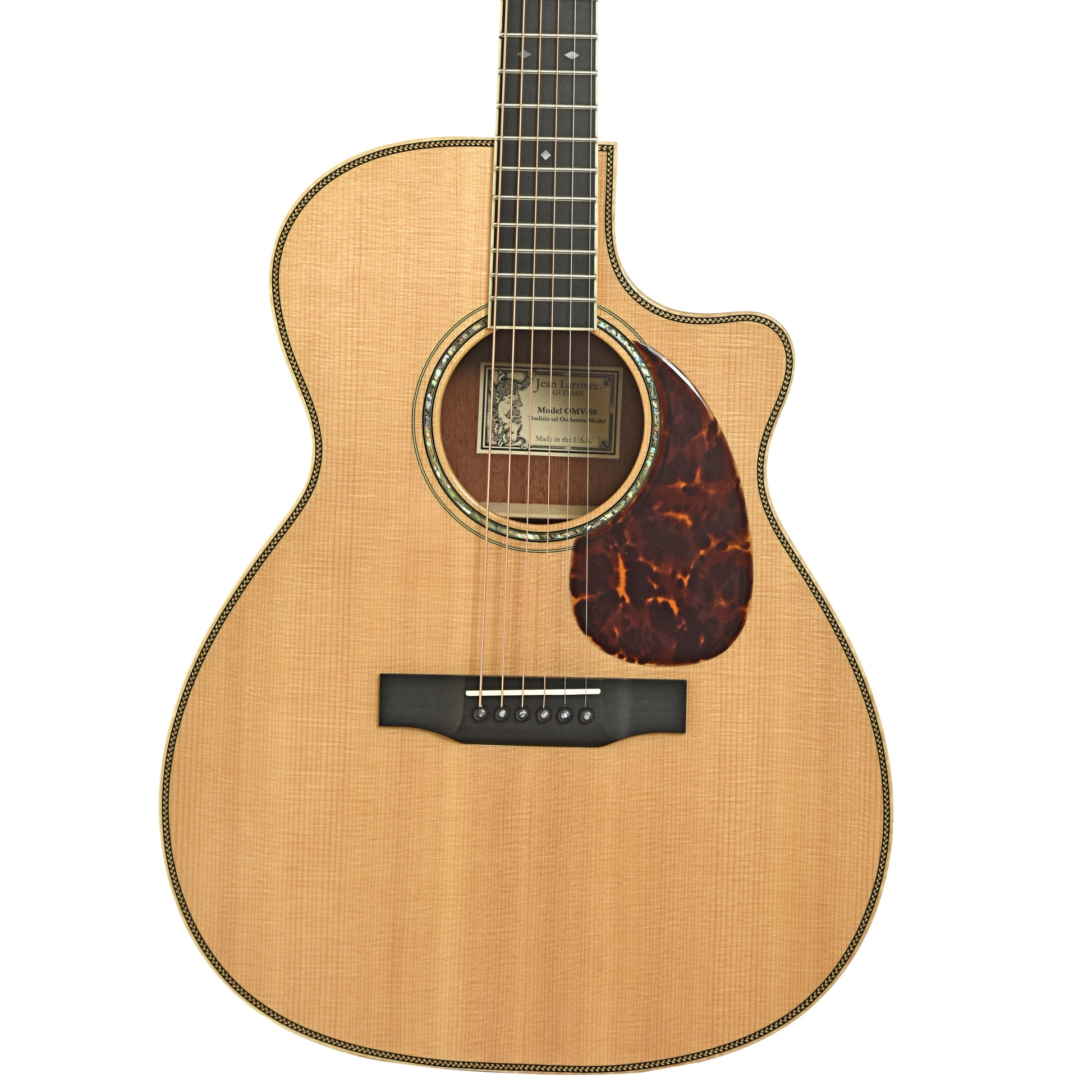 Front of Larrivee OMV-50 Acoustic Guitar 