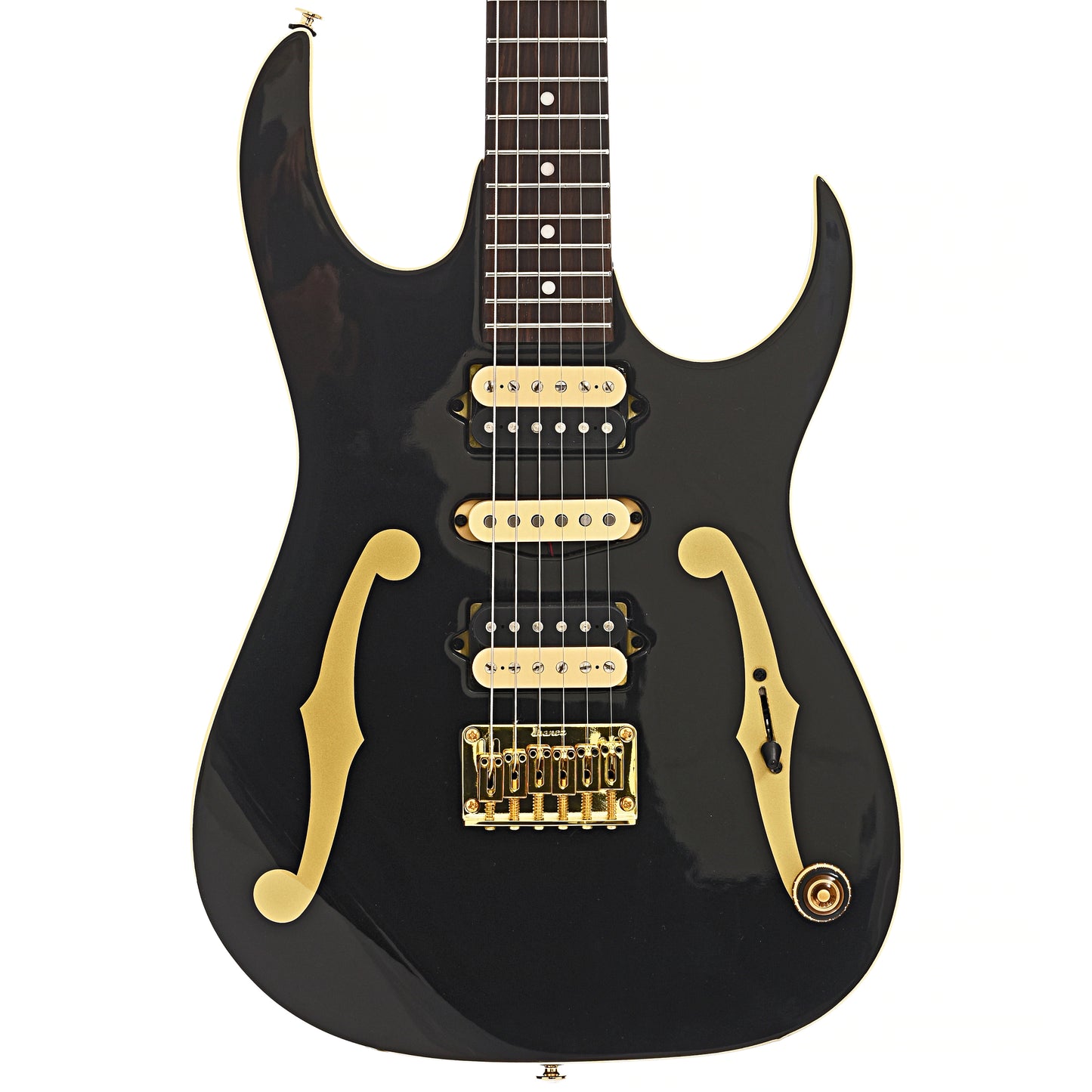 Front of Ibanez Paul Gilbert Signature PGM50 Electric Guitar, Black