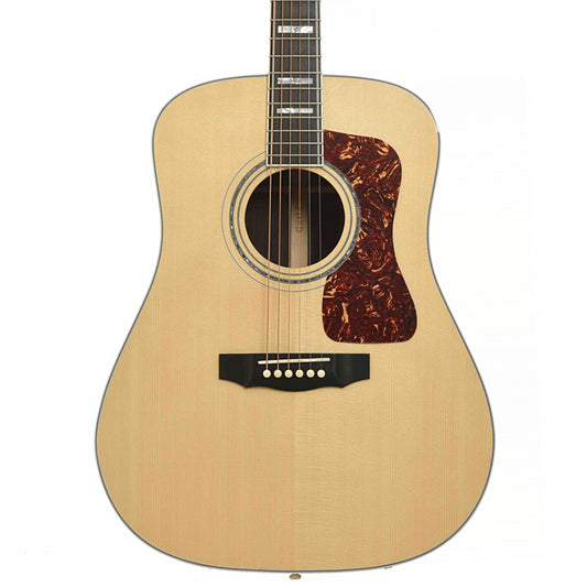 Front of Guild USA D-55 Dreadnought Acoustic Guitar, Natural