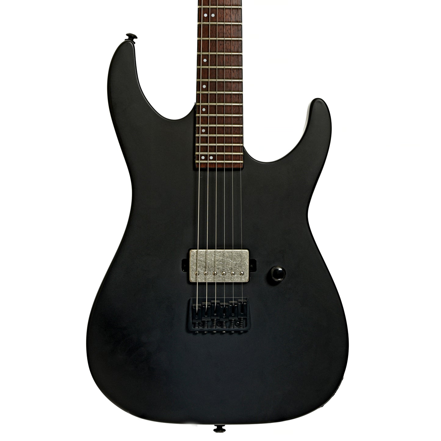 Front of ESP LTD M-201HT Electric Guitar, Black Satin