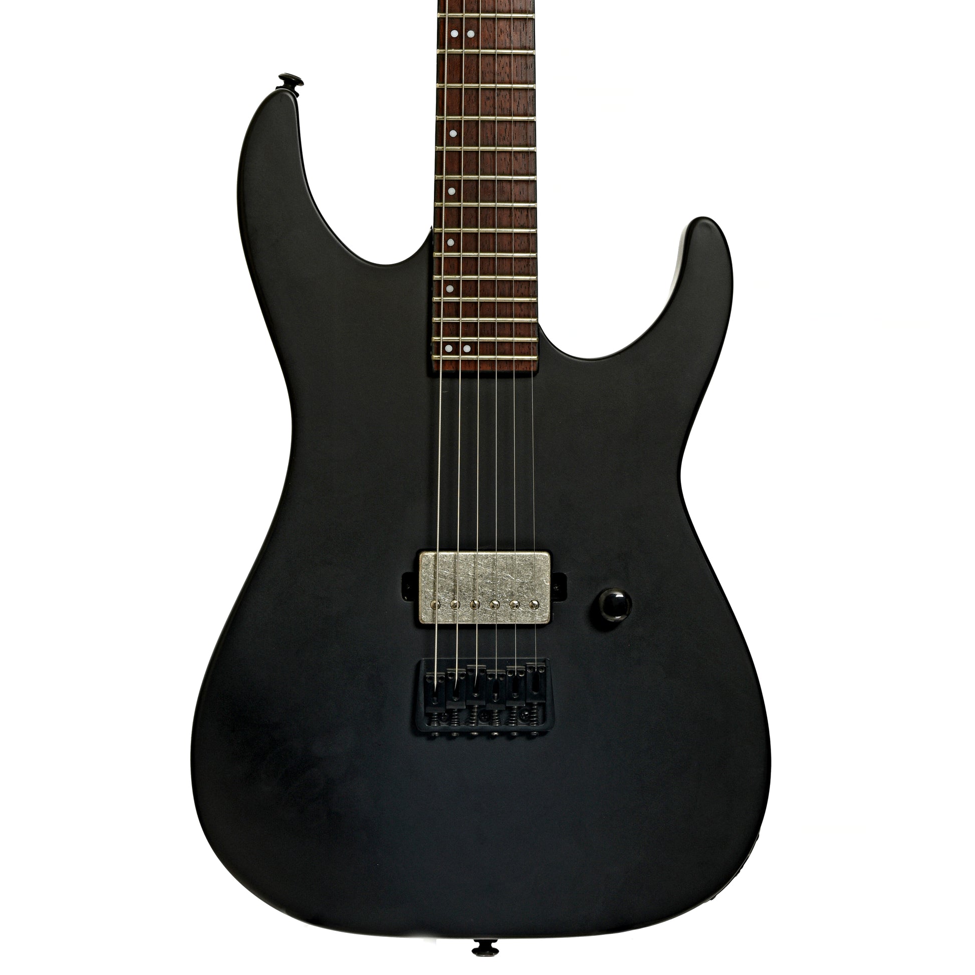 Front of ESP LTD M-201HT Electric Guitar, Black Satin