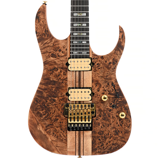 Front of Ibanez Premium RGT1220PB Electric Guitar, Antique Brown Stained