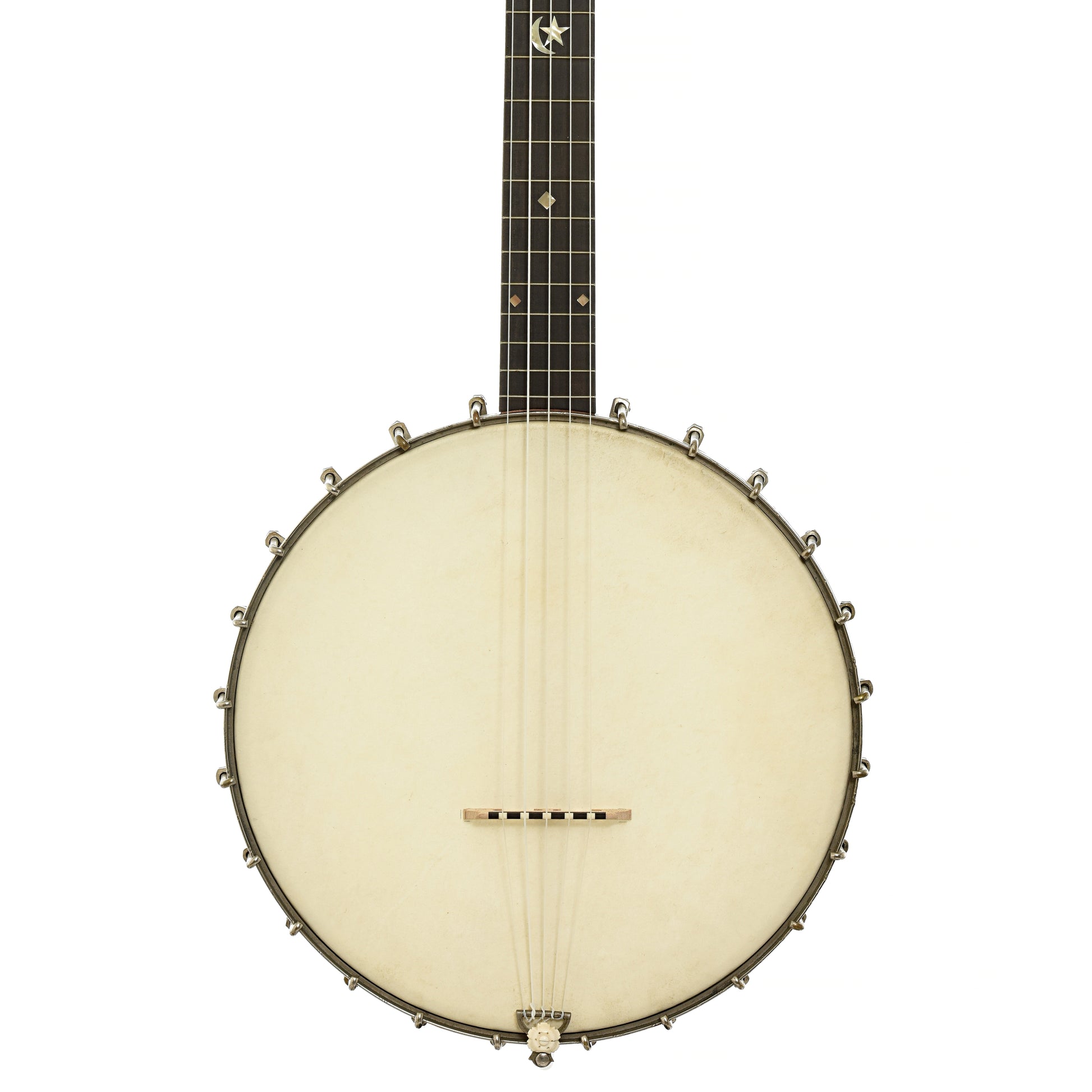 Front of S.S. Stewart Gnome Open Back Banjo 