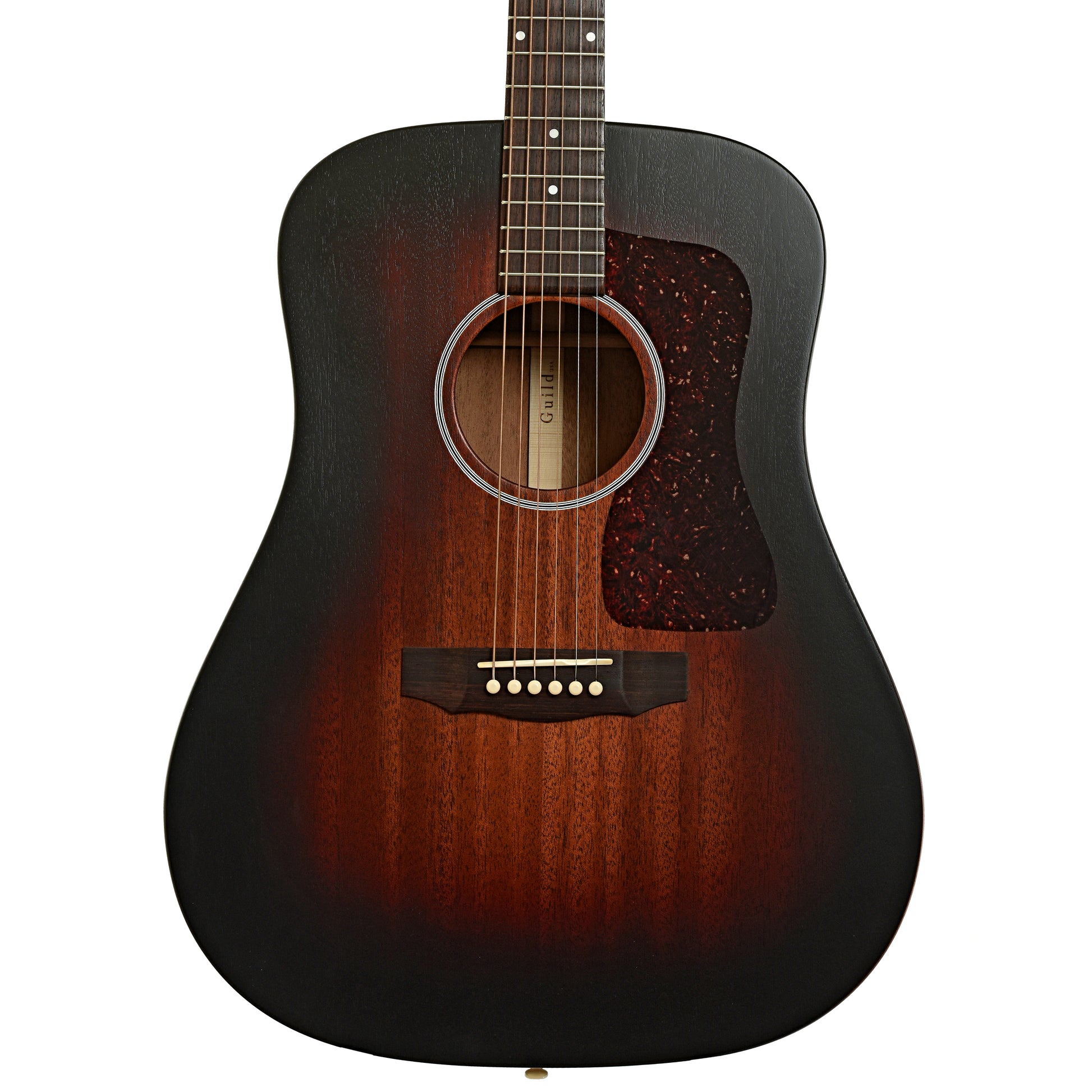Front of Guild USA D-20 VSB Mahogany Acoustic Guitar  