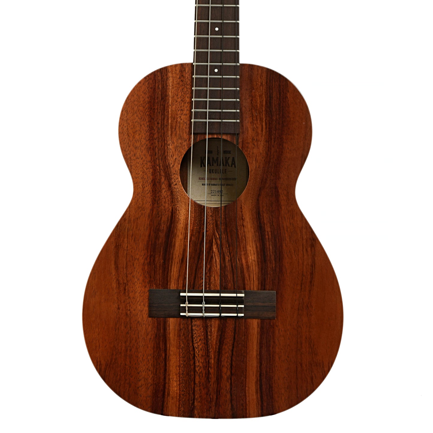 Front of Kamaka HF-4 Baritone Ukulele 