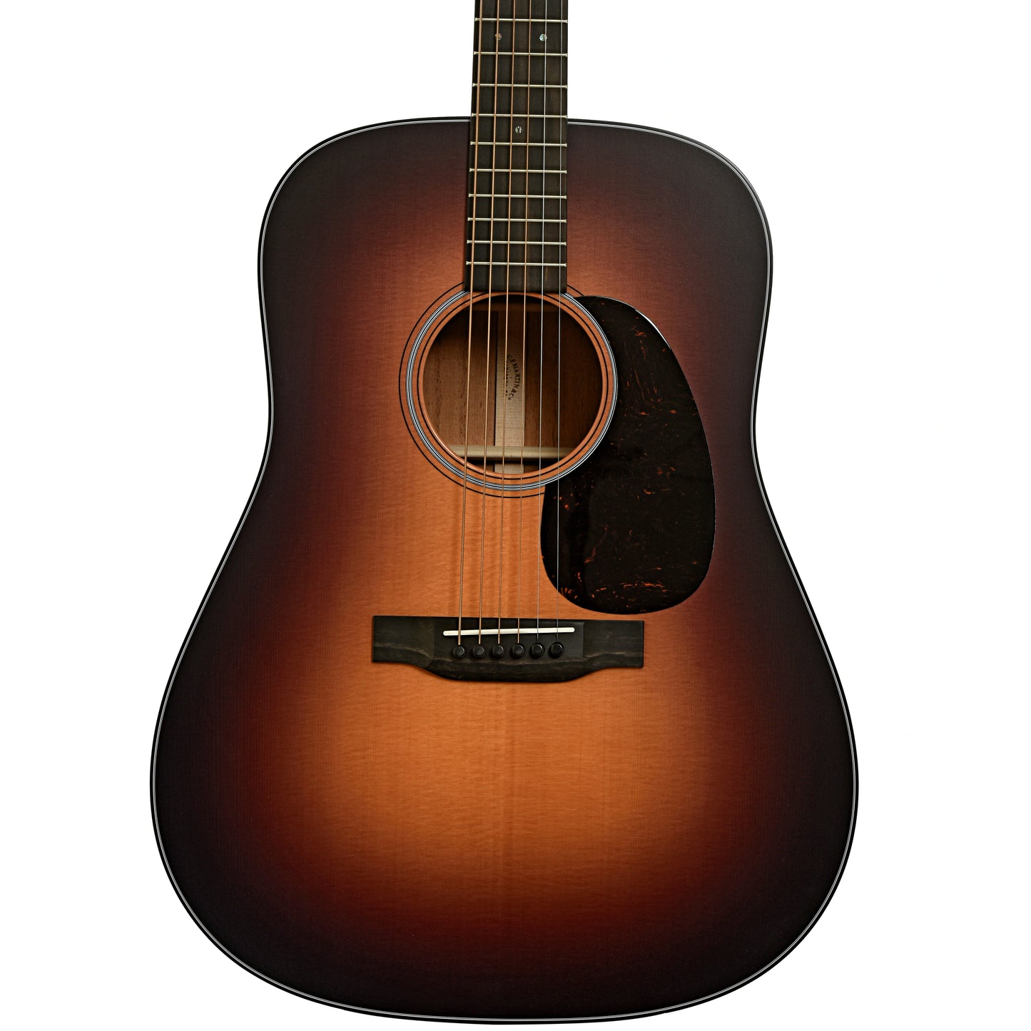 Front of Martin D-18 Satin Sunburst Acoustic Guitar 
