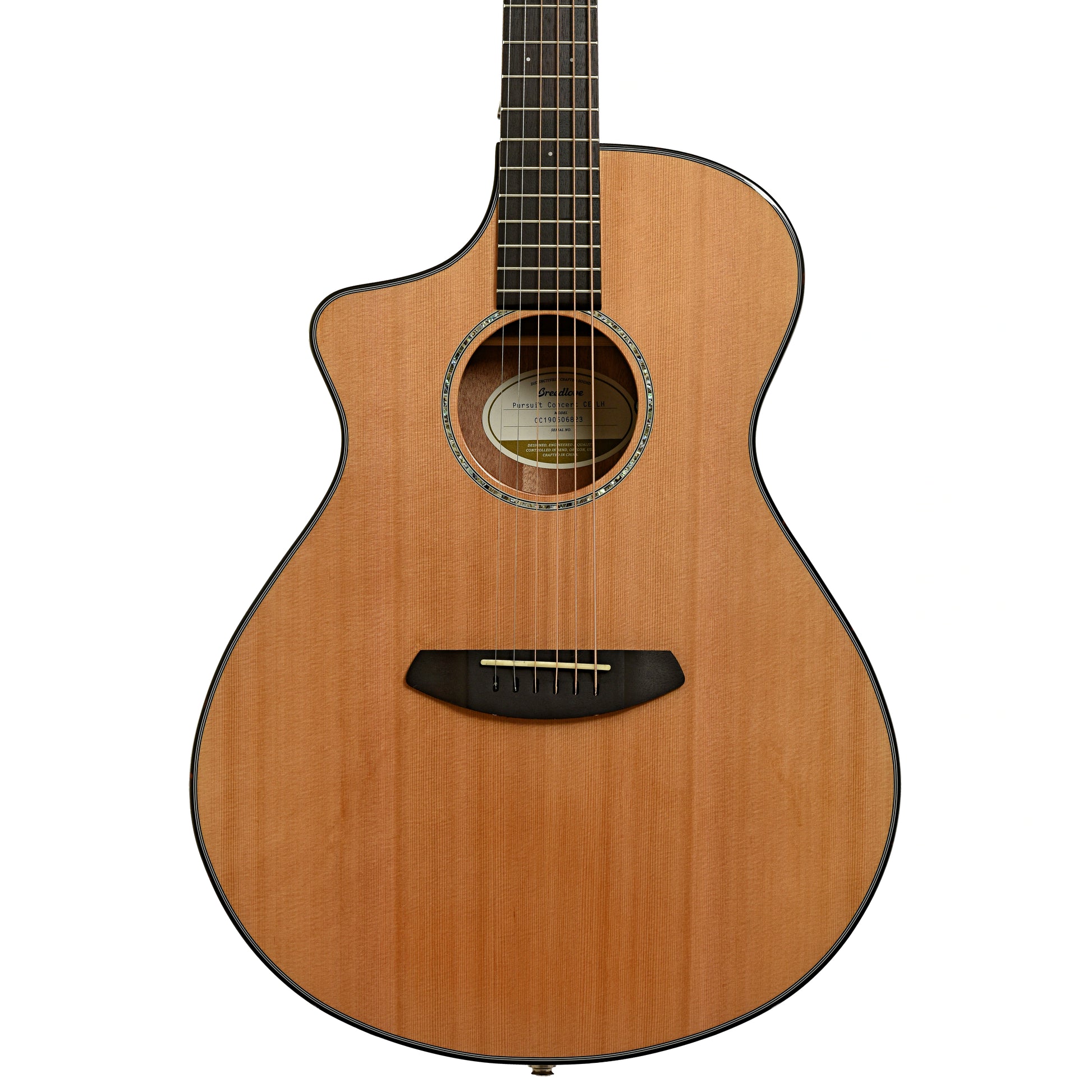 Front of Breedlove Pursuit Concert CE Left Handed Acoustic Guitar