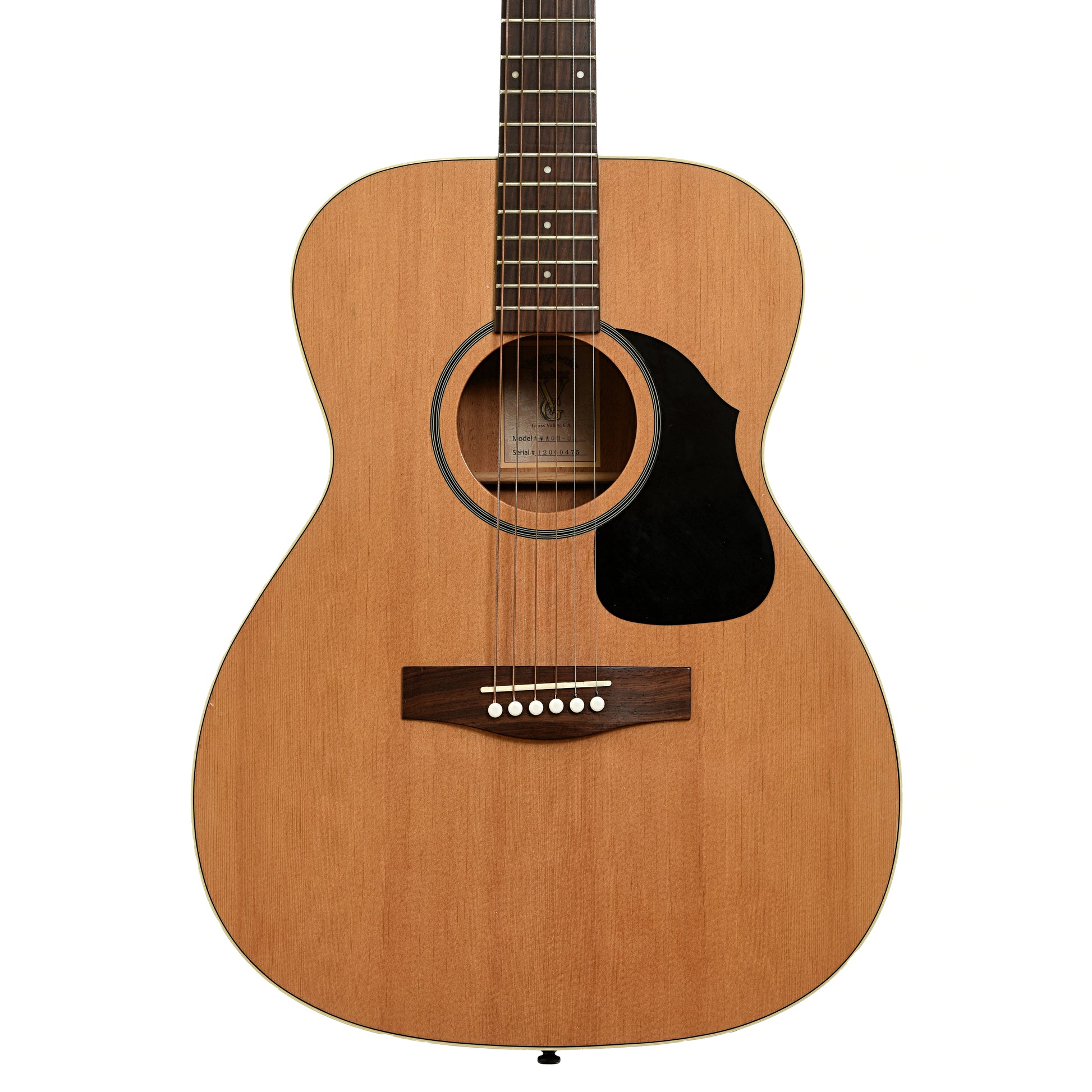 Full front of Voyage Air VAOM-04 Travel Acoustic Guitar 