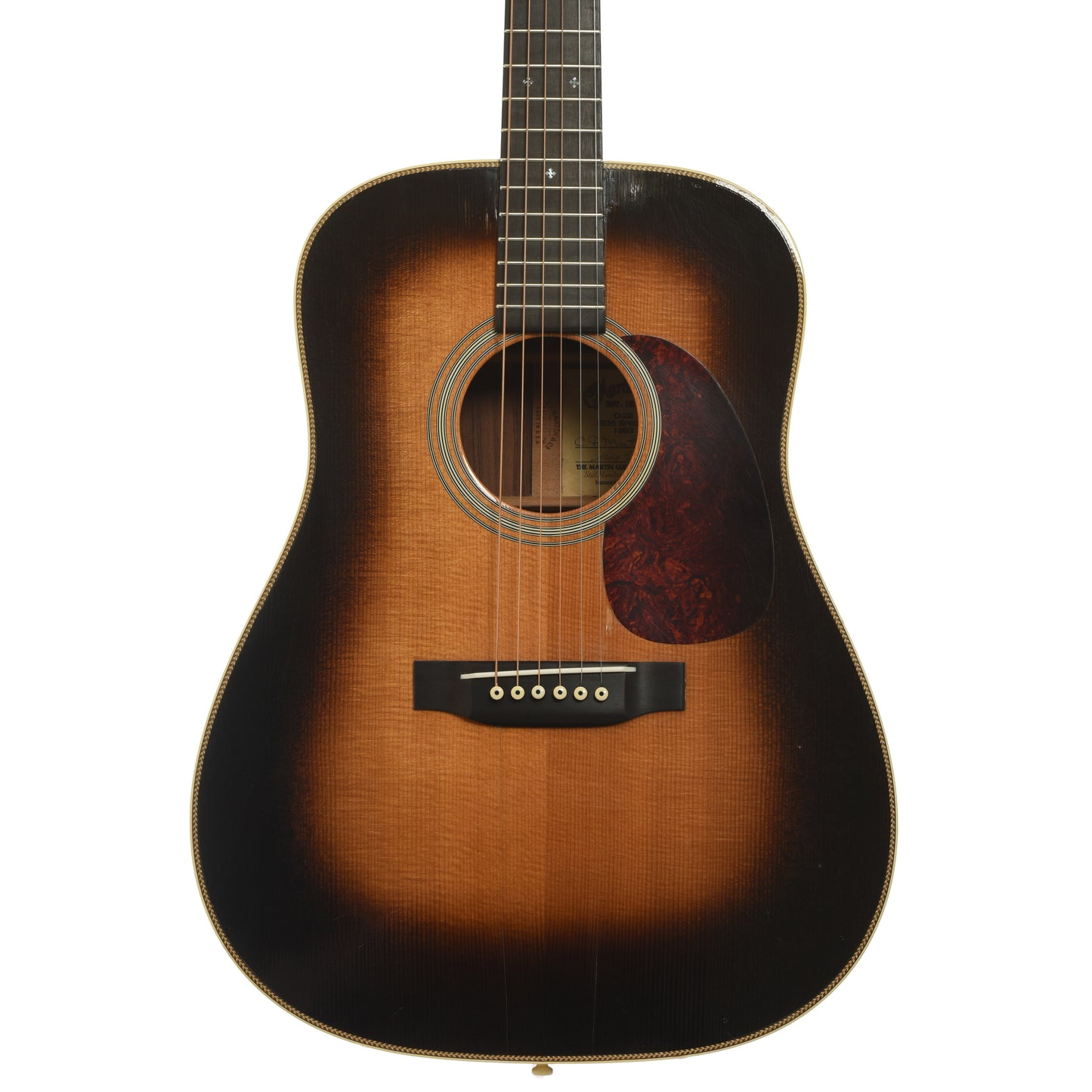 Front of Martin D-28 1935 Special Sunburst Acoustic Guitar