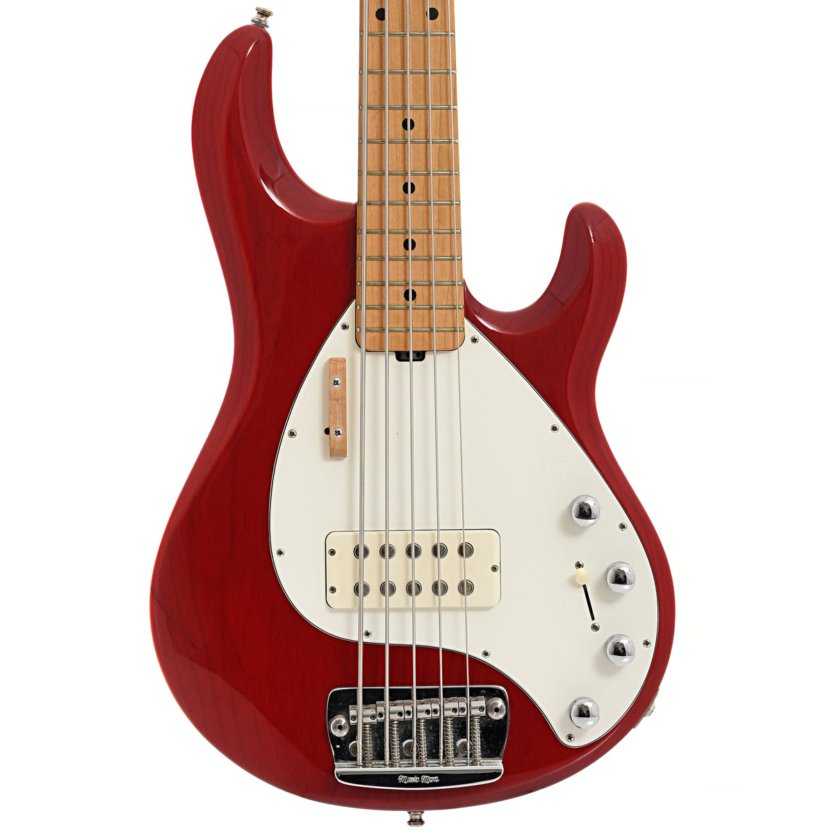 土日価格]ERNIEBALL MUSICMAN 物凄く StingRay5 レザー貼付