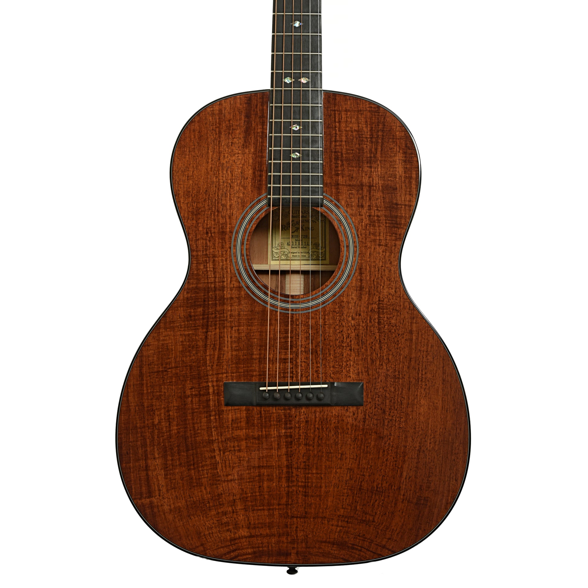 Front of Recording King Koa 12-Fret 000 Acoustic Guitar